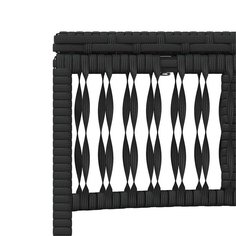 Pemberly Row PE Rattan Patio Sun Lounger Set with Side Table in Black
