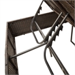 Pemberly Row Rattan Double Sun Lounger with Cushions and Parasol in Brown