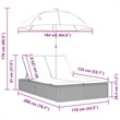 Pemberly Row Rattan Double Sun Lounger with Cushions and Parasol in Brown