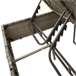 Pemberly Row Rattan Double Sun Lounger with Cushions and Parasol in Gray