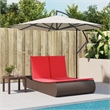 Pemberly Row Poly Rattan Double Sun Lounger with Padded Cushions in Brown