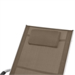Pemberly Row Aluminum and Textilene Sun Lounger with Pillow in Taupe