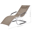 Pemberly Row Aluminum and Textilene Sun Lounger with Pillow in Taupe