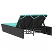 Pemberly Row Poly Rattan Double Sun Lounger with Steel Frame in Black