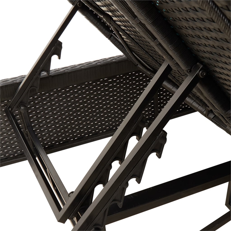 Pemberly Row Poly Rattan Double Sun Lounger with Steel Frame in Black