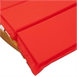 Pemberly Row Solid Acacia Wood Rocking Sun Lounger with Cushion in Red