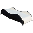 Pemberly Row Rattan Sun Lounger with Adjustable Back and Cushion in Black