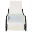 Pemberly Row Rattan Sun Lounger with Adjustable Back and Cushion in Black