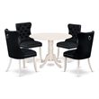 Pemberly Row 5-Piece Modern Dining Table Set in Linen White and Black