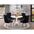 Pemberly Row 5-Piece Modern Dining Table Set in Linen White and Black
