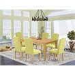 Pemberly Row 7-Piece Wood Dining Set in Oak and Limelight Finish