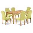 Pemberly Row 7-Piece Wood Dining Set in Oak and Limelight Finish