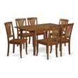 Pemberly Row 7-Piece Dining Set with Saddle Brown Wood Finish