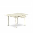 Pemberly Row Rectangular Wood Dining Table with Drop Leaves in Linen White