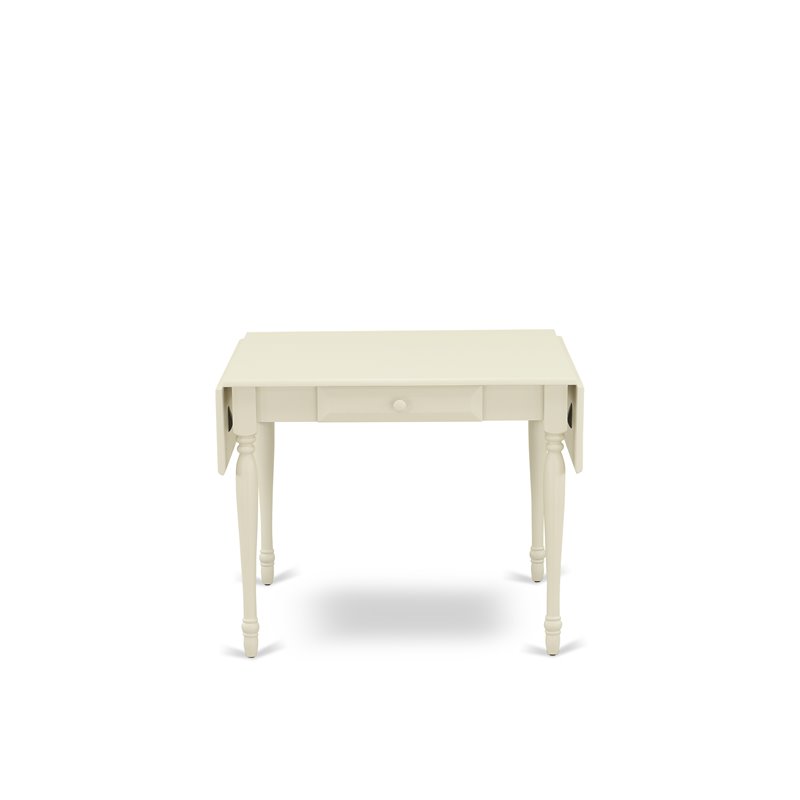 Pemberly Row Rectangular Wood Dining Table with Drop Leaves in Linen White