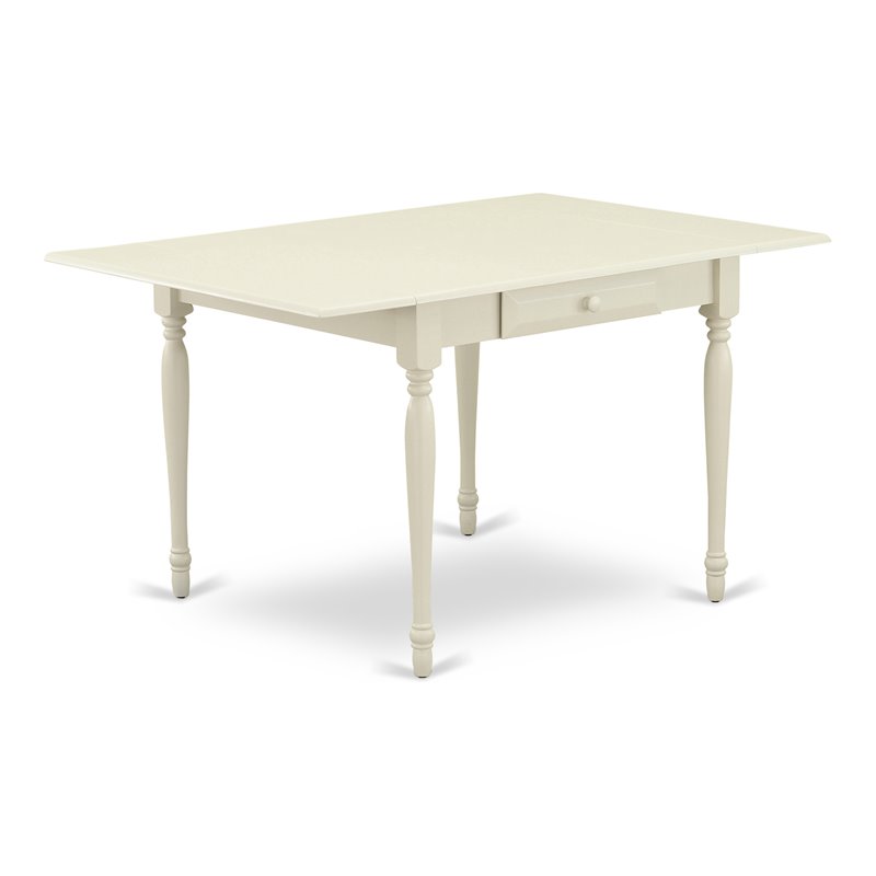 Pemberly Row Rectangular Wood Dining Table with Drop Leaves in Linen White