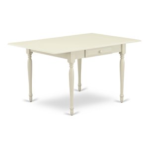 Pemberly Row Rectangular Wood Dining Table with Drop Leaves in Linen White