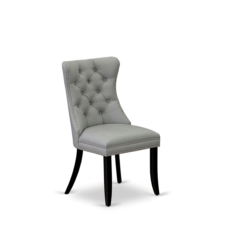 Pemberly Row 5-Piece Black Dining Set with Light Gray Faux Leather Chairs