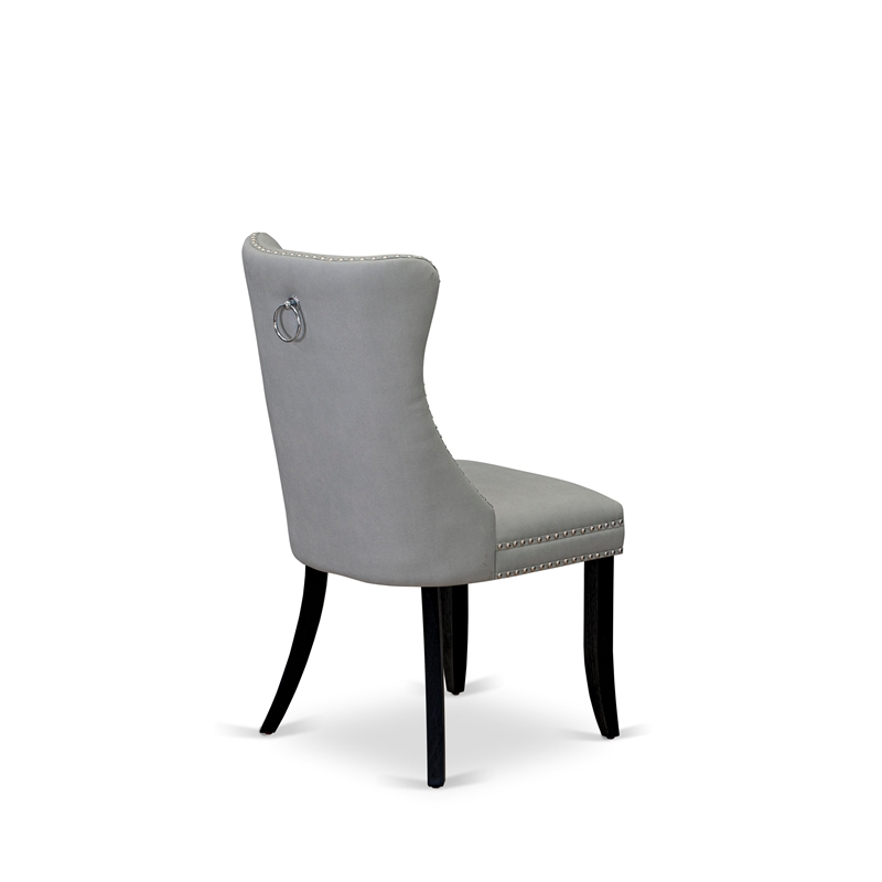 Pemberly Row 5-Piece Black Dining Set with Light Gray Faux Leather Chairs