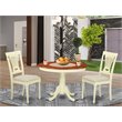 Pemberly Row 3-Piece Dining Set with Fabric Chairs in Buttermilk