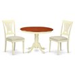 Pemberly Row 3-Piece Dining Set with Fabric Chairs in Buttermilk