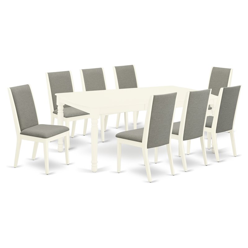 Pemberly Row 9-Piece Wood Dining Set with Linen White Finish