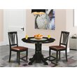 Pemberly Row 3-Piece Round Wood Dining Table Set in Black Finish