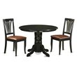 Pemberly Row 3-Piece Round Wood Dining Table Set in Black Finish