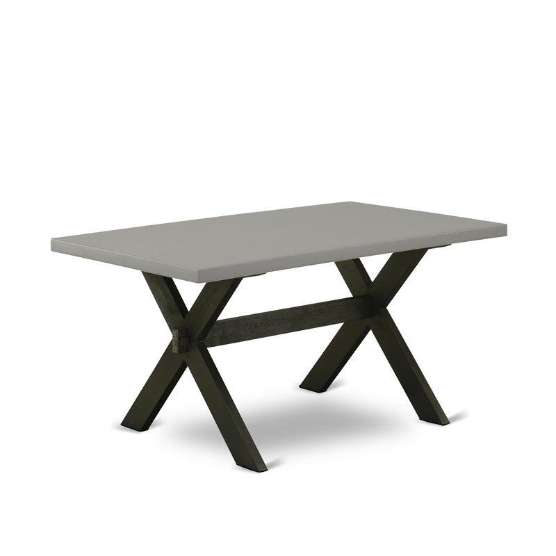 Pemberly Row X-Style 5-Piece Wood Dining Set in Doeskin/Cement
