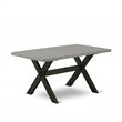 Pemberly Row X-Style 5-Piece Wood Dining Set in Doeskin/Cement