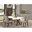 Pemberly Row 5-Piece Dining Set with Jacobean Table & Dark Khaki Chairs