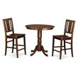 Pemberly Row 3-Piece Mahogany Wood Counter Height Dining Set