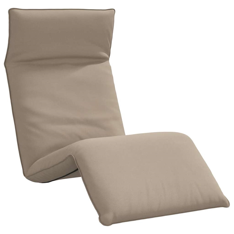 Pemberly Row Oxford Fabric 5-Position Folding Sun Lounger in Taupe
