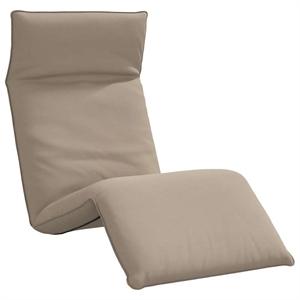 Pemberly Row Oxford Fabric 5-Position Folding Sun Lounger in Taupe