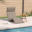 Pemberly Row Oxford Fabric 5-Position Folding Sun Lounger in Taupe