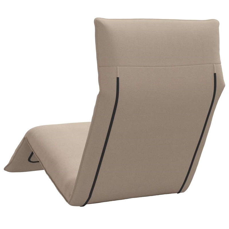 Pemberly Row Oxford Fabric 5-Position Folding Sun Lounger in Taupe