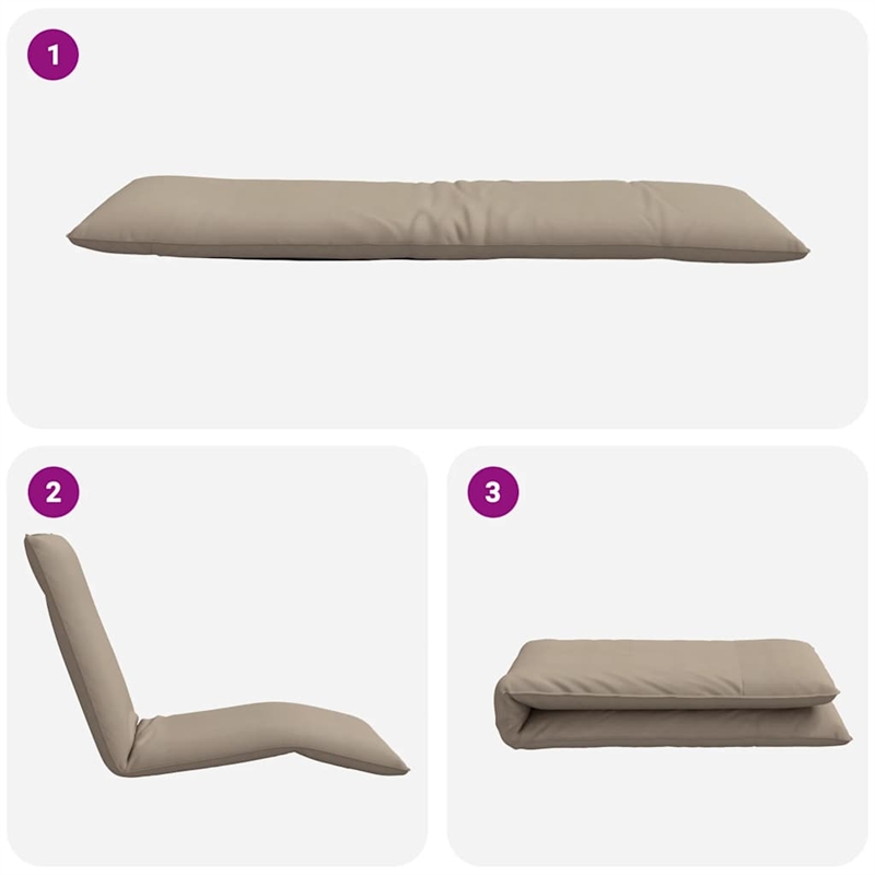 Pemberly Row Oxford Fabric 5-Position Folding Sun Lounger in Taupe