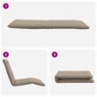 Pemberly Row Oxford Fabric 5-Position Folding Sun Lounger in Taupe