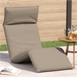 Pemberly Row Oxford Fabric 5-Position Folding Sun Lounger in Taupe
