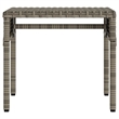 Pemberly Row PE Rattan Patio Sun Lounger with Canopy and Table in Gray