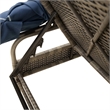 Pemberly Row PE Rattan Patio Sun Lounger with Canopy and Table in Gray