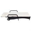 Pemberly Row Poly Rattan Sun Bed with Cushion and Wheels in Black and Cream