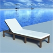 Pemberly Row PE Rattan Sun Lounger with Adjustable Armrests in Brown