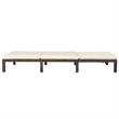 Pemberly Row PE Rattan Sun Lounger with Adjustable Armrests in Brown