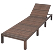 Pemberly Row PE Rattan Sun Lounger with Adjustable Armrests in Brown