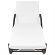Pemberly Row PE Rattan Outdoor Sun Lounger with Cushion in Brown and Cream