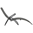 Pemberly Row PE Rattan Foldable Sun Lounger with Steel Frame in Gray