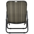 Pemberly Row PE Rattan Foldable Sun Lounger with Steel Frame in Gray