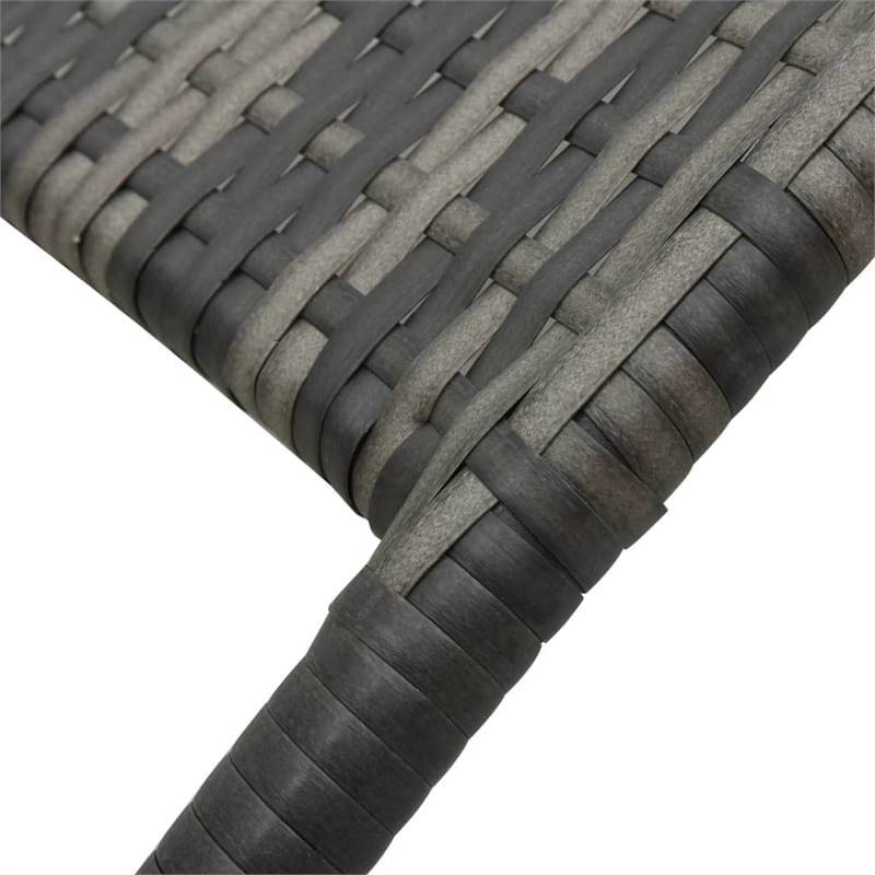 Pemberly Row PE Rattan Foldable Sun Lounger with Steel Frame in Gray
