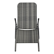 Pemberly Row PE Rattan Foldable Sun Lounger with Steel Frame in Gray